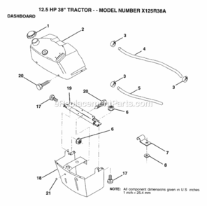 Page B Diagram and Parts List for X125R38A 1993 Husqvarna Lawn Tractor