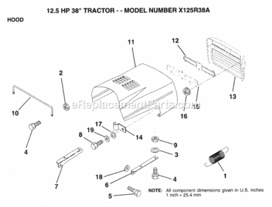 Page I Diagram and Parts List for X125R38A 1993 Husqvarna Lawn Tractor