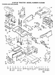 Page A Diagram and Parts List for X12D38B 1992 Husqvarna Lawn Tractor