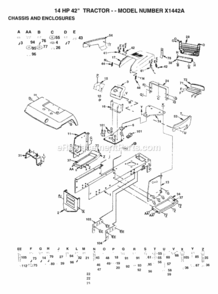 Part Location Diagram of 73200400 Husqvarna Nut, Hex 1/4-20 Unc