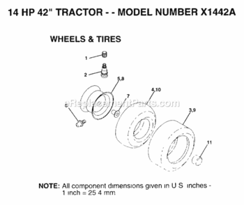 Page K Diagram and Parts List for X1442A 1993 Husqvarna Lawn Tractor