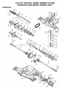 Page H Diagram and Parts List for X14V38B 1992 Husqvarna Lawn Tractor
