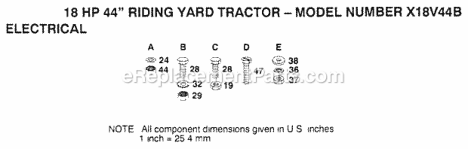 Page G Diagram and Parts List for X18V44B 1991 Husqvarna Lawn Tractor