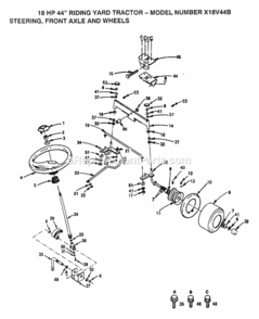 Page H Diagram and Parts List for X18V44B 1991 Husqvarna Lawn Tractor