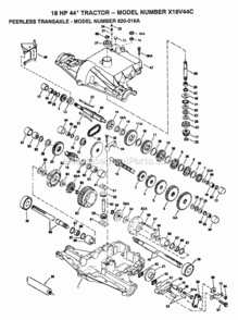 Page H Diagram and Parts List for X18V44C 1992 Husqvarna Lawn Tractor