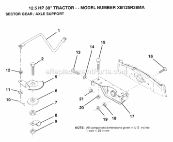Page M Diagram and Parts List for XB125R38MA 1992 Husqvarna Lawn Tractor