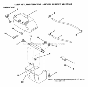 Page B Diagram and Parts List for XB12R38A 1992 Husqvarna Lawn Tractor