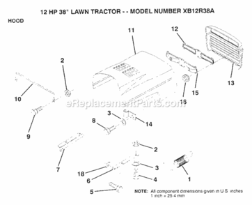 Page I Diagram and Parts List for XB12R38A 1992 Husqvarna Lawn Tractor