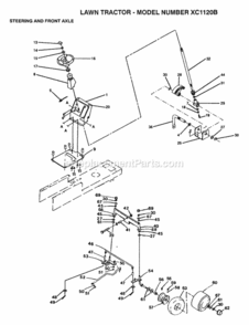 Part Location Diagram of 105669X Husqvarna Axle, Front
