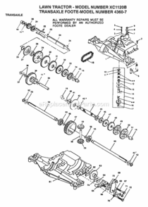 Page M Diagram and Parts List for XC1120B 1991 Husqvarna Lawn Tractor