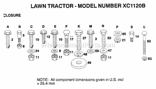 Page D Diagram and Parts List for XC1120B 1991 Husqvarna Lawn Tractor