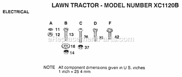 Page H Diagram and Parts List for XC1120B 1991 Husqvarna Lawn Tractor