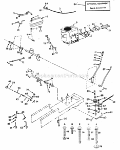 Part Location Diagram of 532121000 Husqvarna Shaft Assembly, Lift