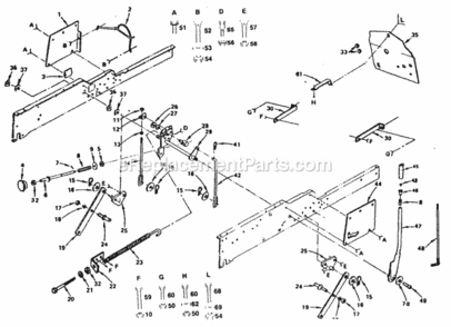 Page E Diagram and Parts List for XC1182HB 1991 Husqvarna Lawn Tractor