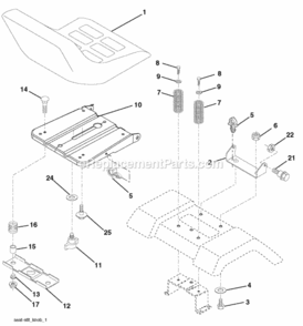 Page H Diagram and Parts List for XT18542LT 2010-01 Husqvarna Lawn Tractor