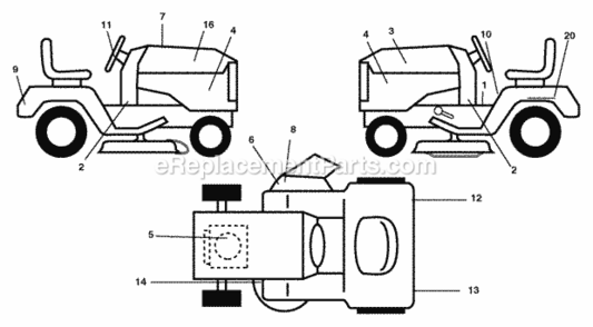 Page B Diagram and Parts List for XT185H42LT 2006-01 Husqvarna Lawn Tractor