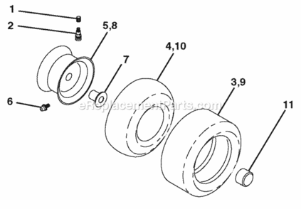 Page J Diagram and Parts List for XT185H42LT 2006-01 Husqvarna Lawn Tractor