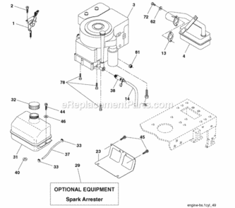 Page E Diagram and Parts List for XT185H42LT 2006-01 Husqvarna Lawn Tractor