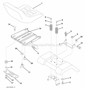 Page H Diagram and Parts List for XT185H42LT 2006-01 Husqvarna Lawn Tractor