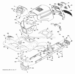 Part Location Diagram of 415063 Poulan Chassis