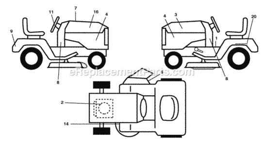 Page B Diagram and Parts List for XT195H42LT 2010-03 Husqvarna Lawn Tractor