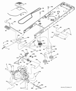 Page C Diagram and Parts List for XT195H42LT 2010-03 Husqvarna Lawn Tractor