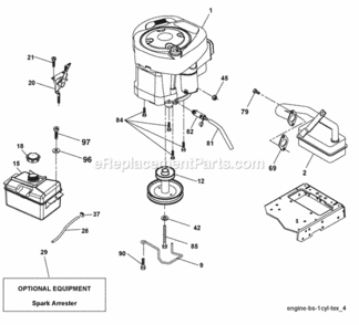 Page E Diagram and Parts List for XT195H42LT 2010-03 Husqvarna Lawn Tractor