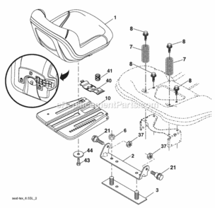 Page H Diagram and Parts List for XT195H42LT 2010-03 Husqvarna Lawn Tractor
