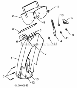 Page K Diagram and Parts List for XT624ES 2010-07 Husqvarna Snow Blower