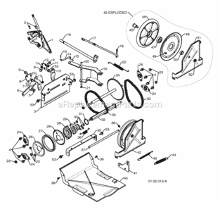 Drive Diagram and Parts List for XT624ES 2010-07 Husqvarna Snow Blower