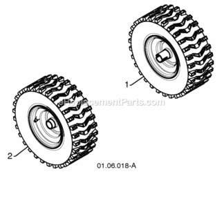 Wheels Diagram and Parts List for XT624ES 2010-07 Husqvarna Snow Blower
