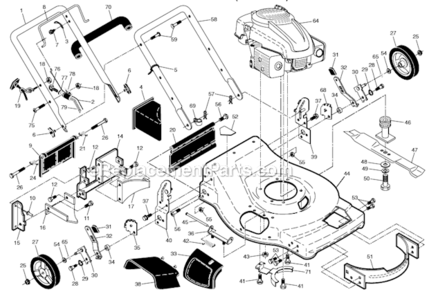 Page A Diagram and Parts List for XT722FE 961430061 Husqvarna Lawn Mower