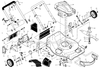 Page A Diagram and Parts List for XT722FE 961430061 Husqvarna Lawn Mower