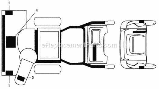 Decals Diagram and Parts List for XT824ES 2009-10 Husqvarna Snow Blower
