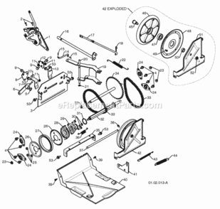 Drive Diagram and Parts List for XT824ES 2009-10 Husqvarna Snow Blower