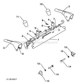 Page P Diagram and Parts List for XT824ES 2009-10 Husqvarna Snow Blower