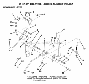 Part Location Diagram of 121934X Husqvarna Rod,Mower Lift