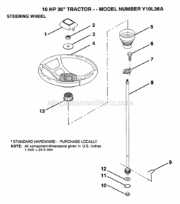 Page N Diagram and Parts List for Y10L36A 1992 Husqvarna Lawn Tractor