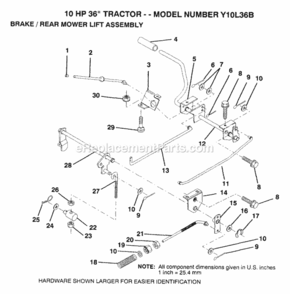 Part Location Diagram of 131936 Husqvarna Rod.Brake.Rear