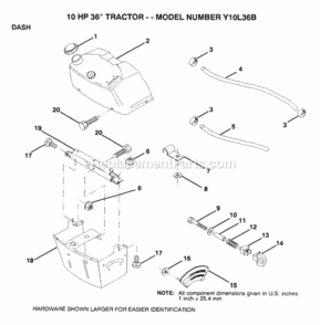 Page B Diagram and Parts List for Y10L36B 1993 Husqvarna Lawn Tractor