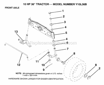 Page G Diagram and Parts List for Y10L36B 1993 Husqvarna Lawn Tractor