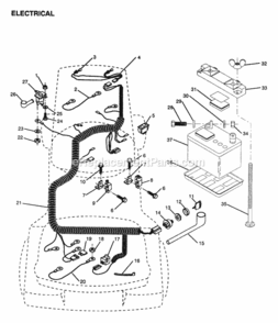 Page C Diagram and Parts List for Y1236C 1991 Husqvarna Lawn Tractor