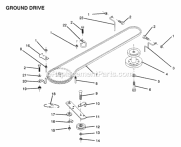 Page G Diagram and Parts List for Y1236C 1991 Husqvarna Lawn Tractor