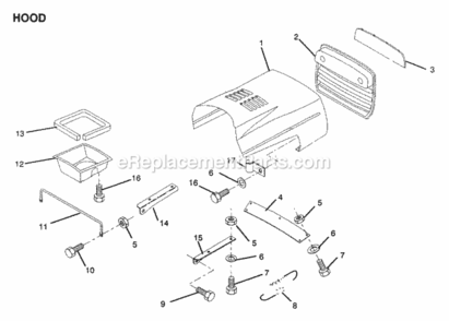Page H Diagram and Parts List for Y1236C 1991 Husqvarna Lawn Tractor