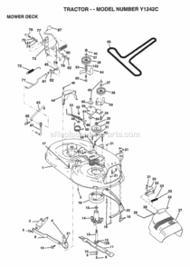 Page F Diagram and Parts List for Y1242C 1999 And Before Husqvarna Lawn Tractor