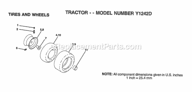 Page J Diagram and Parts List for Y1242D 1999 And Before Husqvarna Lawn Tractor