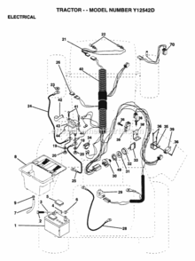 Page D Diagram and Parts List for Y12542D 1995 Husqvarna Lawn Tractor