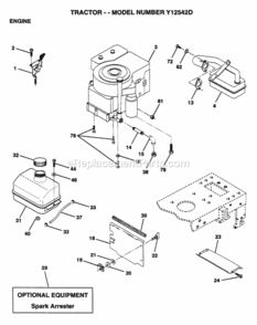 Page E Diagram and Parts List for Y12542D 1995 Husqvarna Lawn Tractor