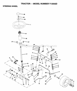 Page I Diagram and Parts List for Y12542D 1995 Husqvarna Lawn Tractor