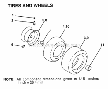Page K Diagram and Parts List for Y12542E 1999 And Before Husqvarna Lawn Tractor